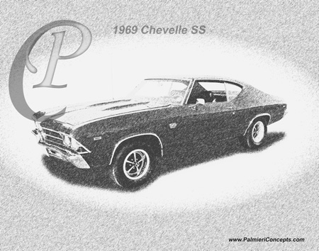 1969 Chevy Chevelle SS spotlight sketch