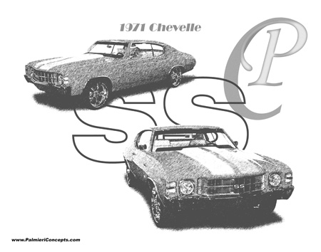 1971 Chevy Chevelle drawing