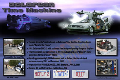 Delorean DMC-12 Back to the Future themed show board