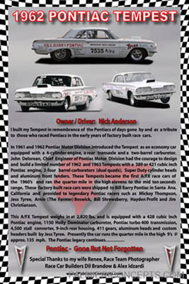 1962 Pontac Tempest - Anderson Brothers racing poster