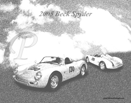 2005 Beck Porsche Spyder black and white