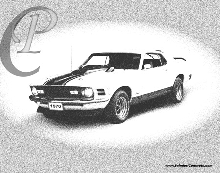 1970 Mustang Mach 1 sketch