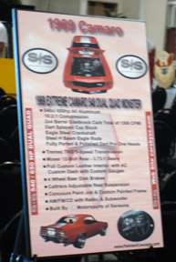 SS Motorsports of Sarasota  1969 camaro show board image