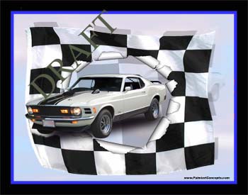 1970 mach 1 racing Flag Image