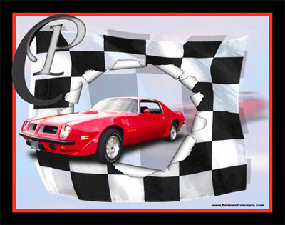 P124-1974-Pontiac-Trans-Am-Red-blasting-flag