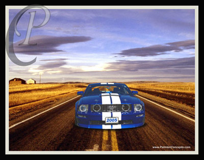 P134-2005-Mustang-GT-Blue-down-road
