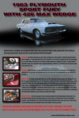 FMBJ-17-1963 PLYMOUTH -MAX WEDGE SPORT FURY RECREATION-Poster