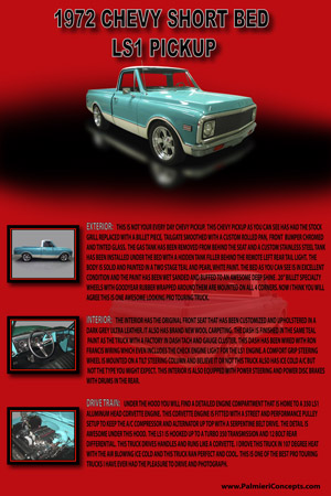 BH24-1972 CHEVY SHORT BED LS1 PICKUP-16x24-Poster-FINAL
