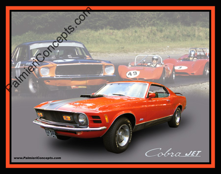 a-1970 mach 1 Mustang-racing-collage
