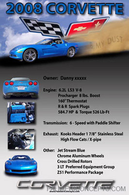 example Z59 - 2008- Corvette- show board