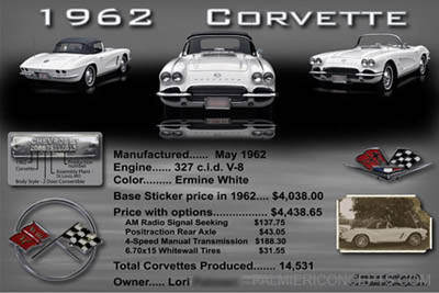 1a-example 143- 1962 Chevrolet Corvette Convertible-show board