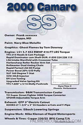 example 34 -2000 Camaro SS Info Board-showboard