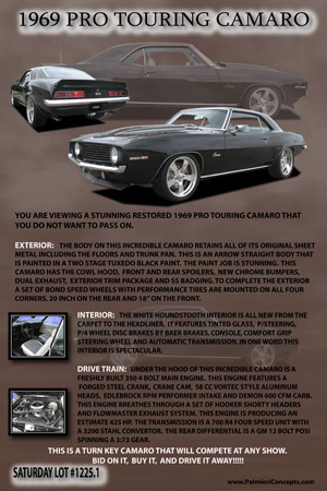 CBJ01-1969 PRO TOURING CAMARO-car display board