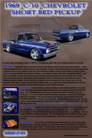 aBJ09-1969 PRO TOURING C-10 CHEVROLET-car display board