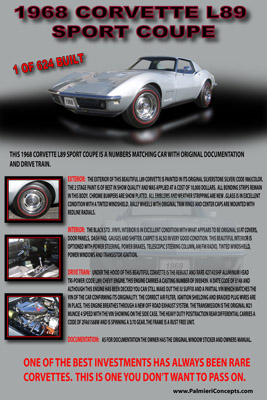 FMBJ-6-  1968 CORVETTE L89-16x24-Poster